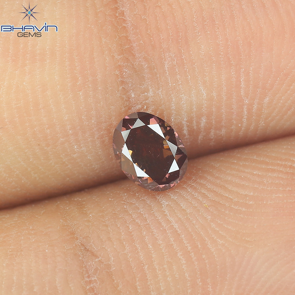 0.39 CT Oval Natural Diamond Pink Color Clarity VS1 (4.84 MM)