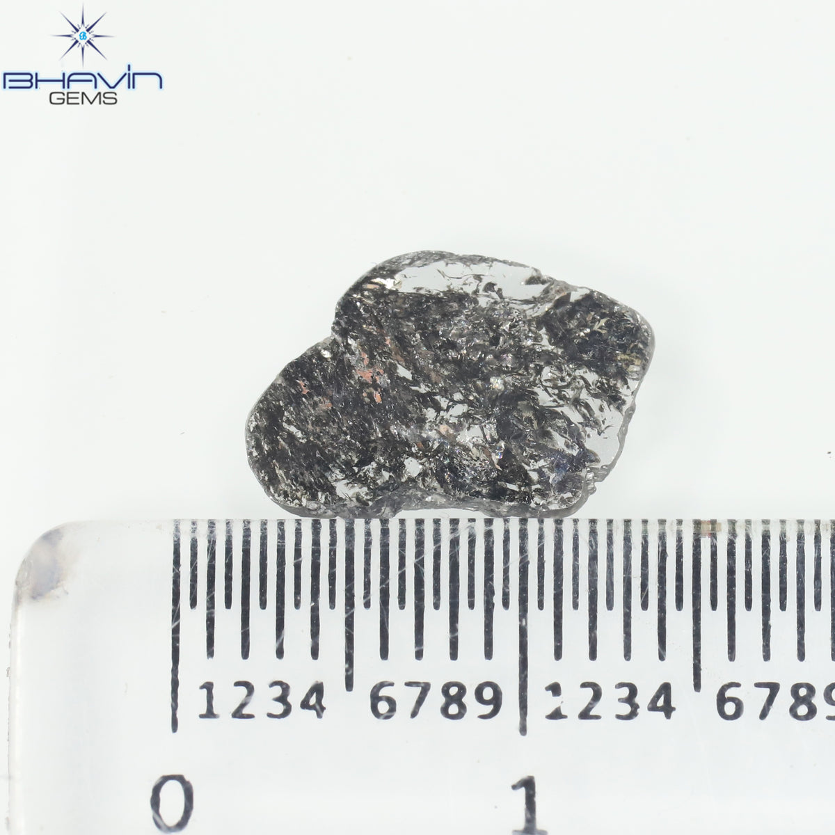 1.04 CT スライス シェイプ ナチュラル ダイヤモンド ソルト アンド ペッパー カラー I3 クラリティ (11.80 MM)