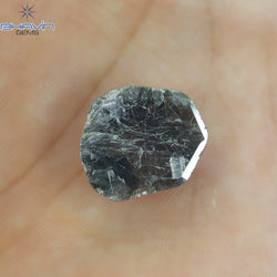 5.70 CT スライス シェイプ ナチュラル ダイヤモンド ソルト アンド ペッパー カラー I3 クラリティ (17.50 MM)