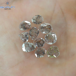 5.21 CT/10 Pcs Slice Shape Natural Loose Diamond Brown Color I3 Clarity (9.76 MM)