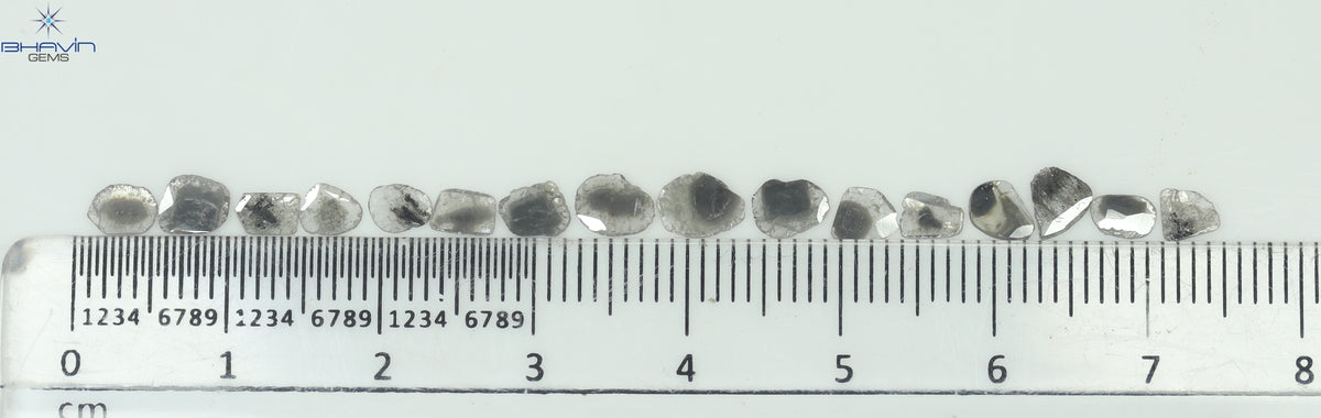 1.83 CT (16 Pcs) Slice Natural Diamond Salt And Pepper Color Clarity I3 (5.85 MM)