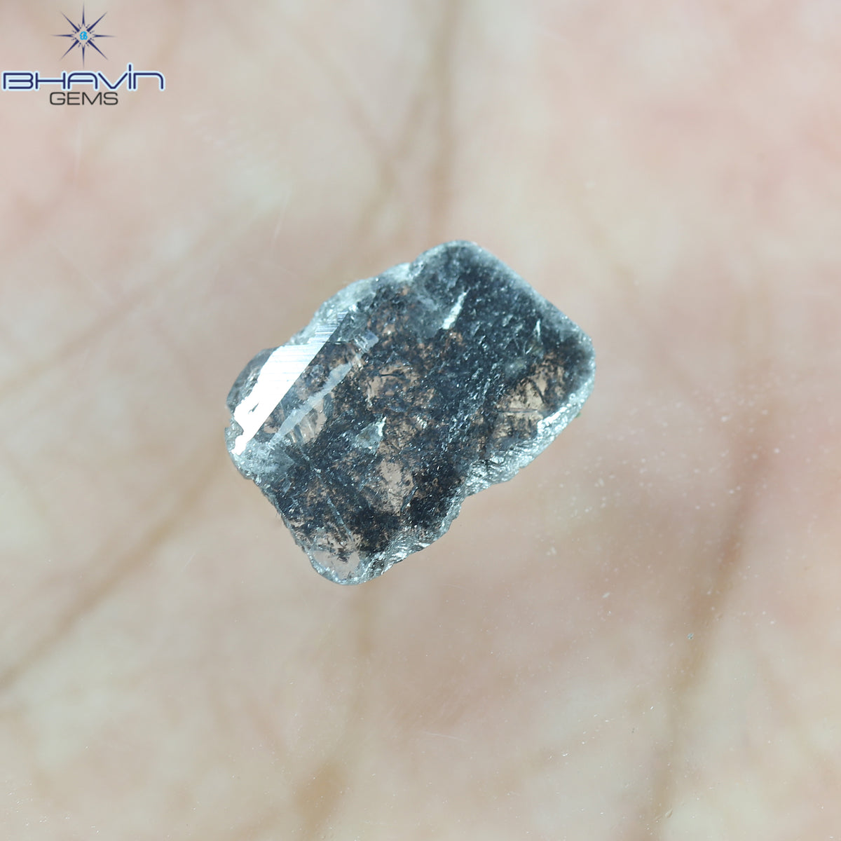 1.45 CT Slice Natural Diamond Salt And Pepper Color Clarity I3 (12.20 MM)