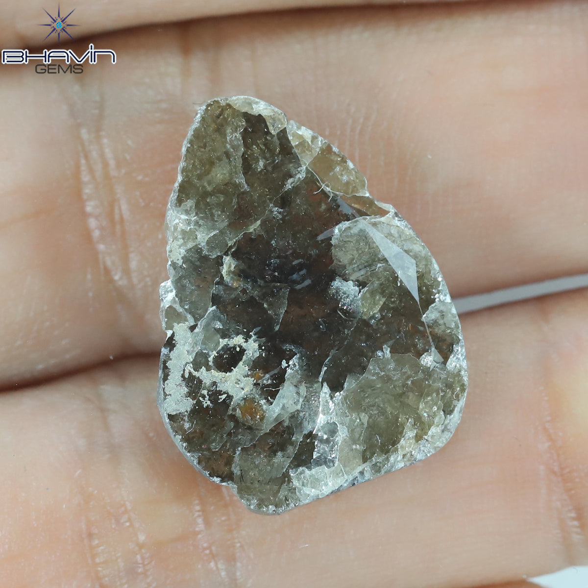 5.82 CT Natural Slice Diamond Brown Color Clarity I3 (20.36 MM)