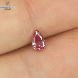 0.23 CT Pear Shape Natural Diamond Pink Color VS1 Clarity (5.64 MM)