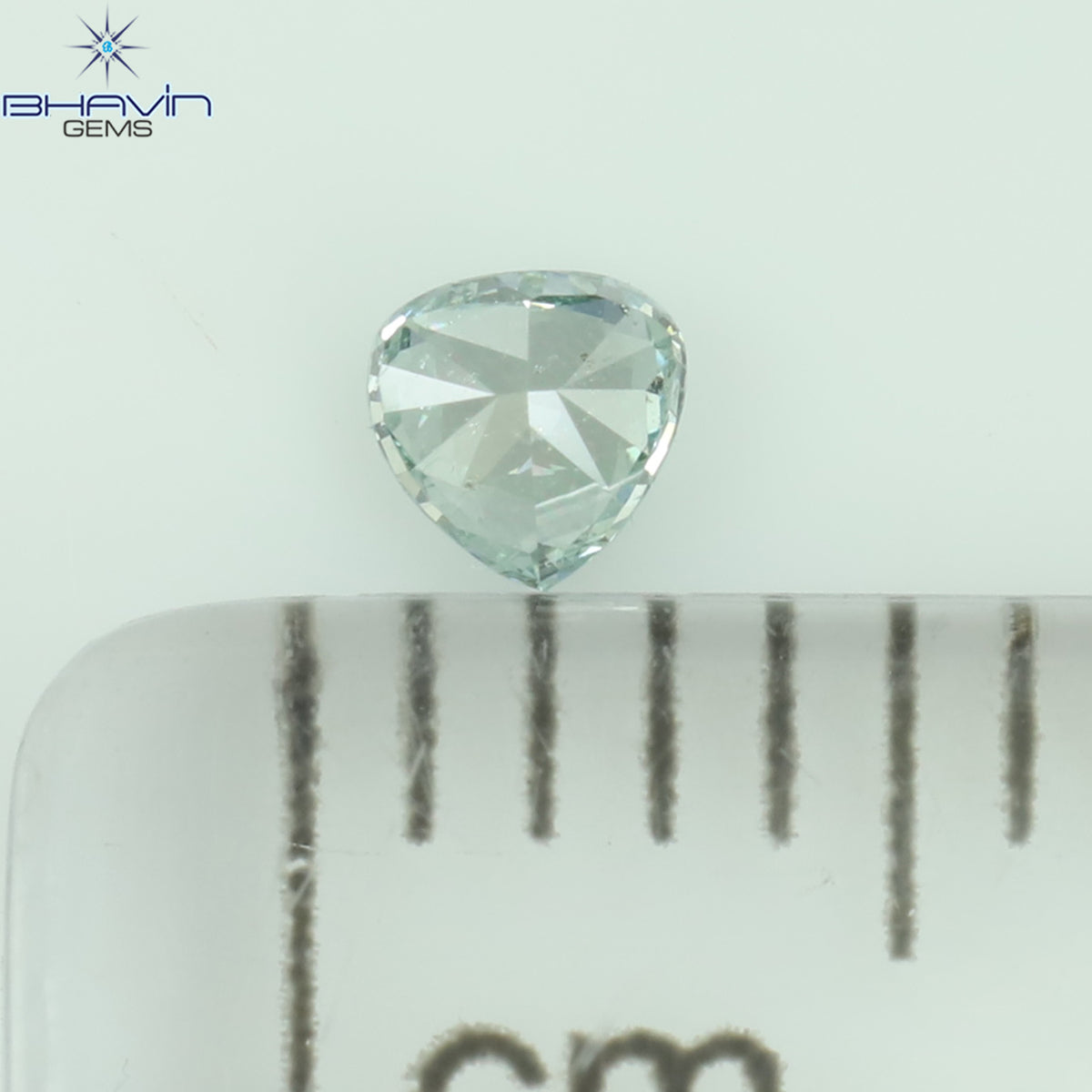 0.07 CT Natural Heart Diamond Enhanced Greenish Blue Color Clarity SI1 (2.65 MM)