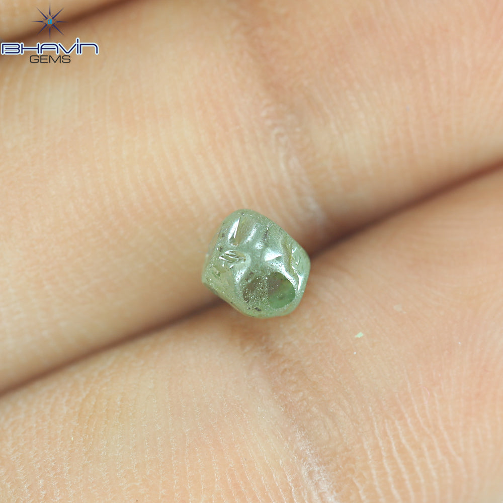 0.91 CT Rough Natural Diamond Enhanced Greenish Blue Color Clarity VS2 (5.03 MM)