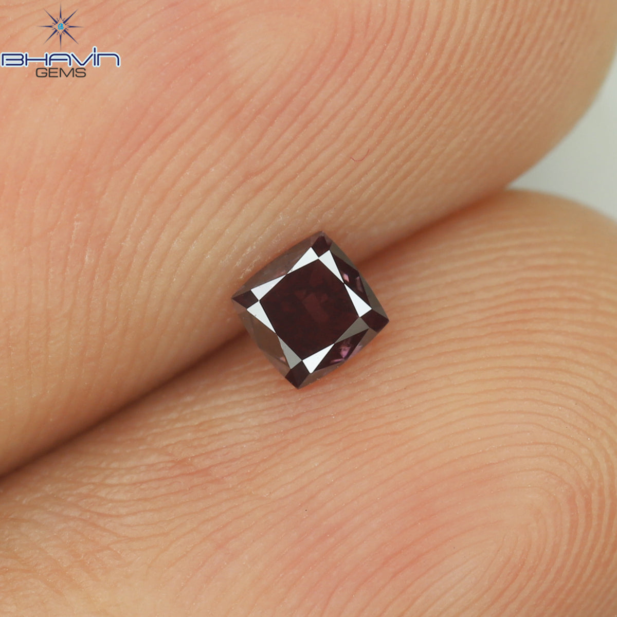 0.13 CT クッション シェイプ ナチュラル ルース ダイヤモンド ピンク色 VS1 クラリティ (2.89 MM)