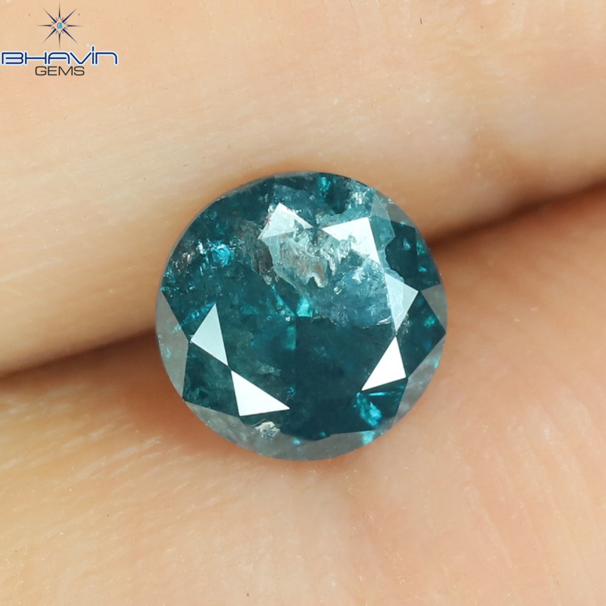 0.73 CT Natural Round Diamond Enhanced Blue Color Clarity I3 (5.55 MM)
