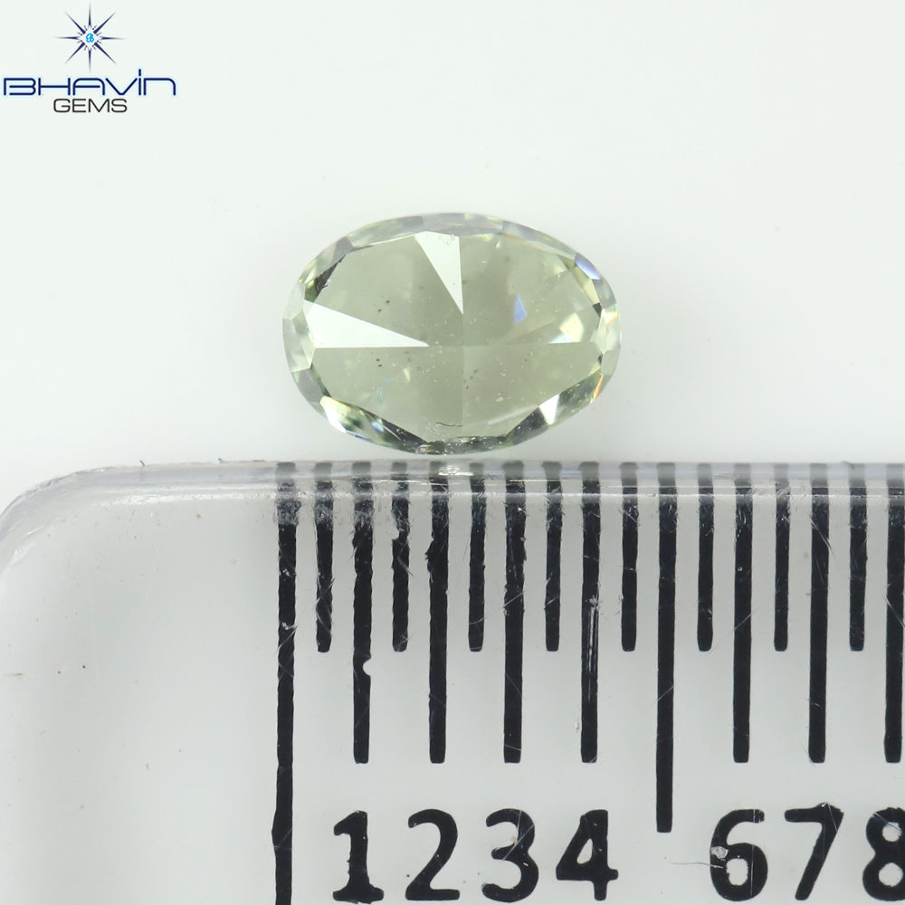 0.26 CT Natural Oval Diamond Enhanced Bluish Green Color Clarity VS1 (4.42 MM)