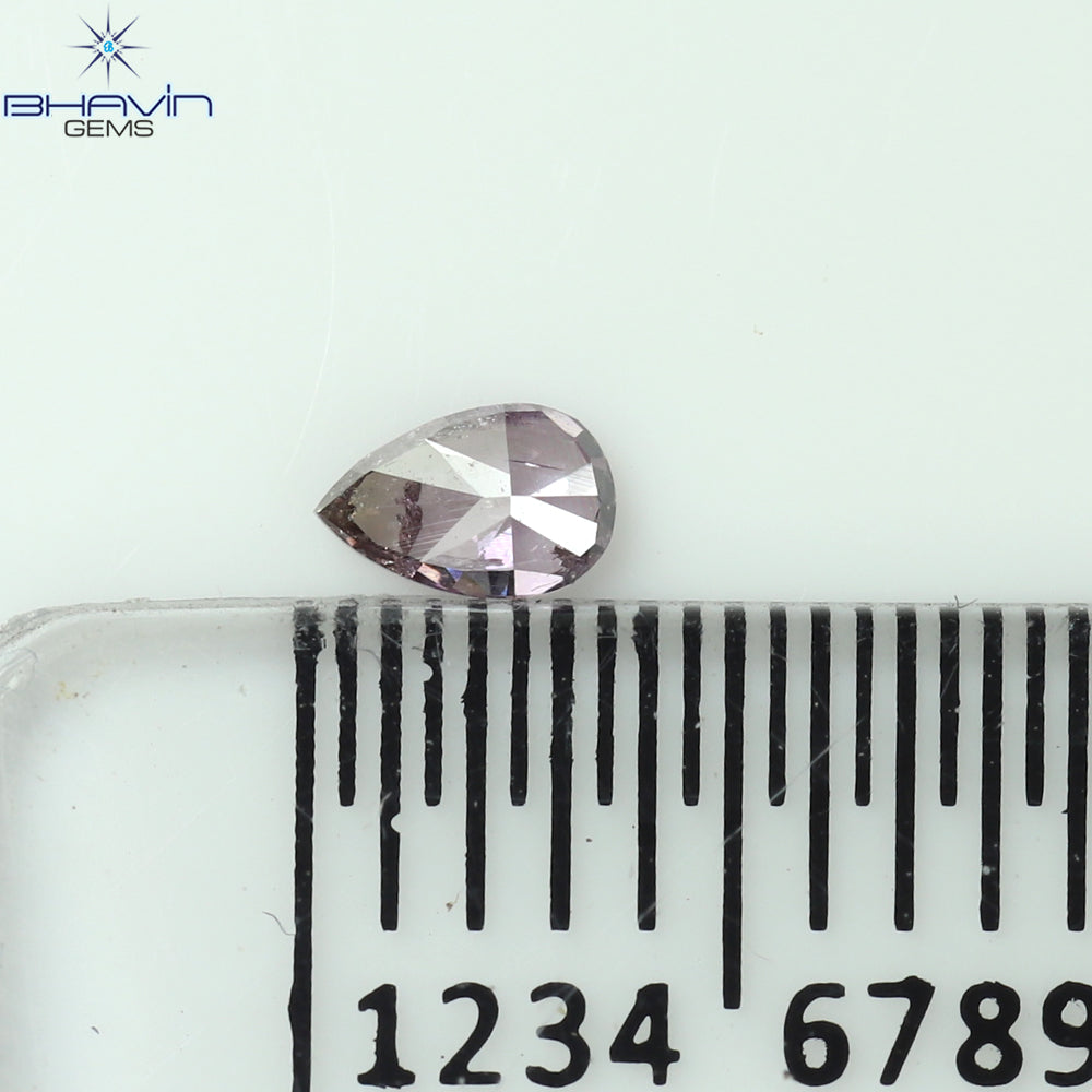 0.09 CT ペアシェイプ ナチュラル ダイヤモンド ピンク色 SI2 クラリティ (3.51 MM)
