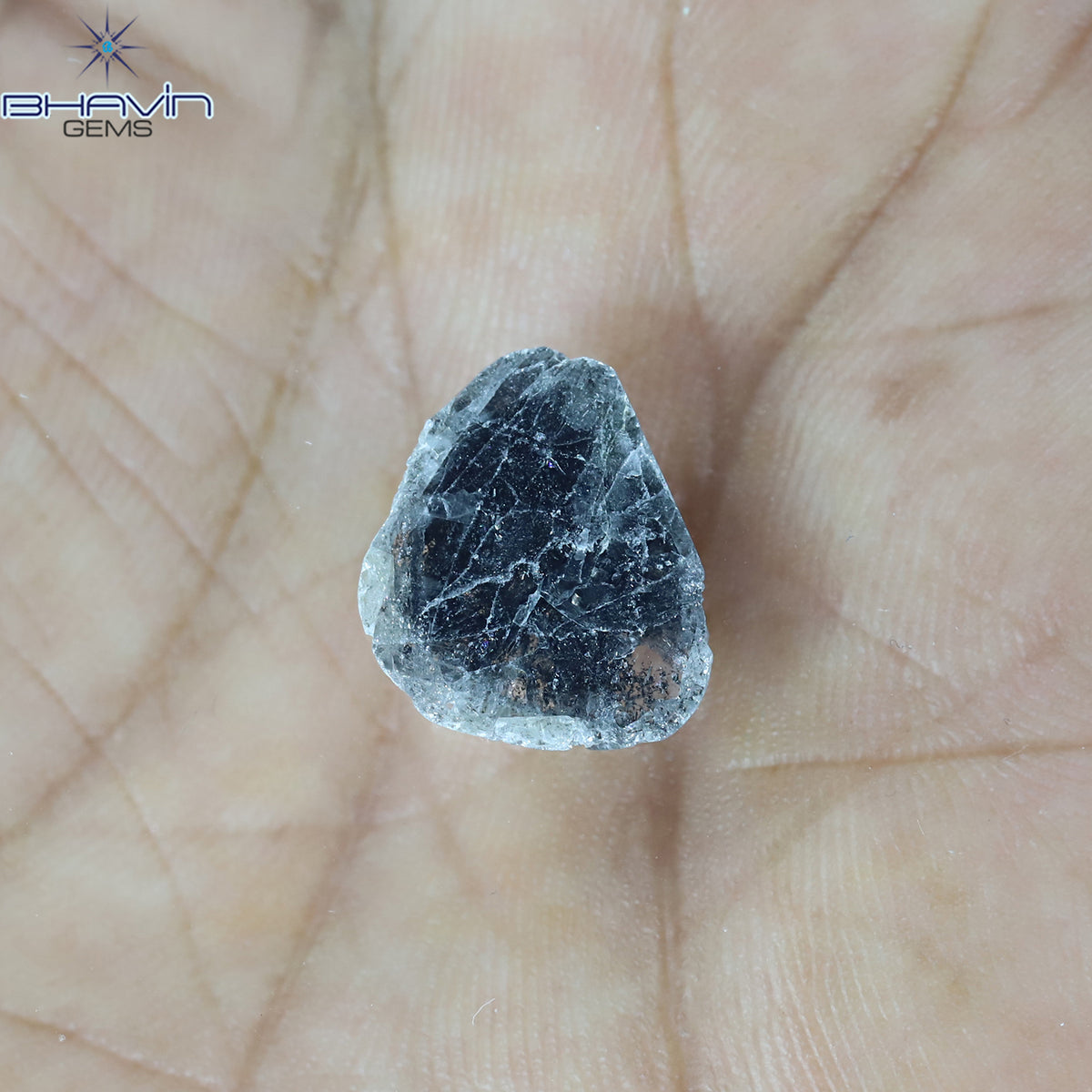 2.26 CT スライス シェイプ ナチュラル ダイヤモンド ソルト アンド ペッパー カラー I3 クラリティ (13.45 MM)