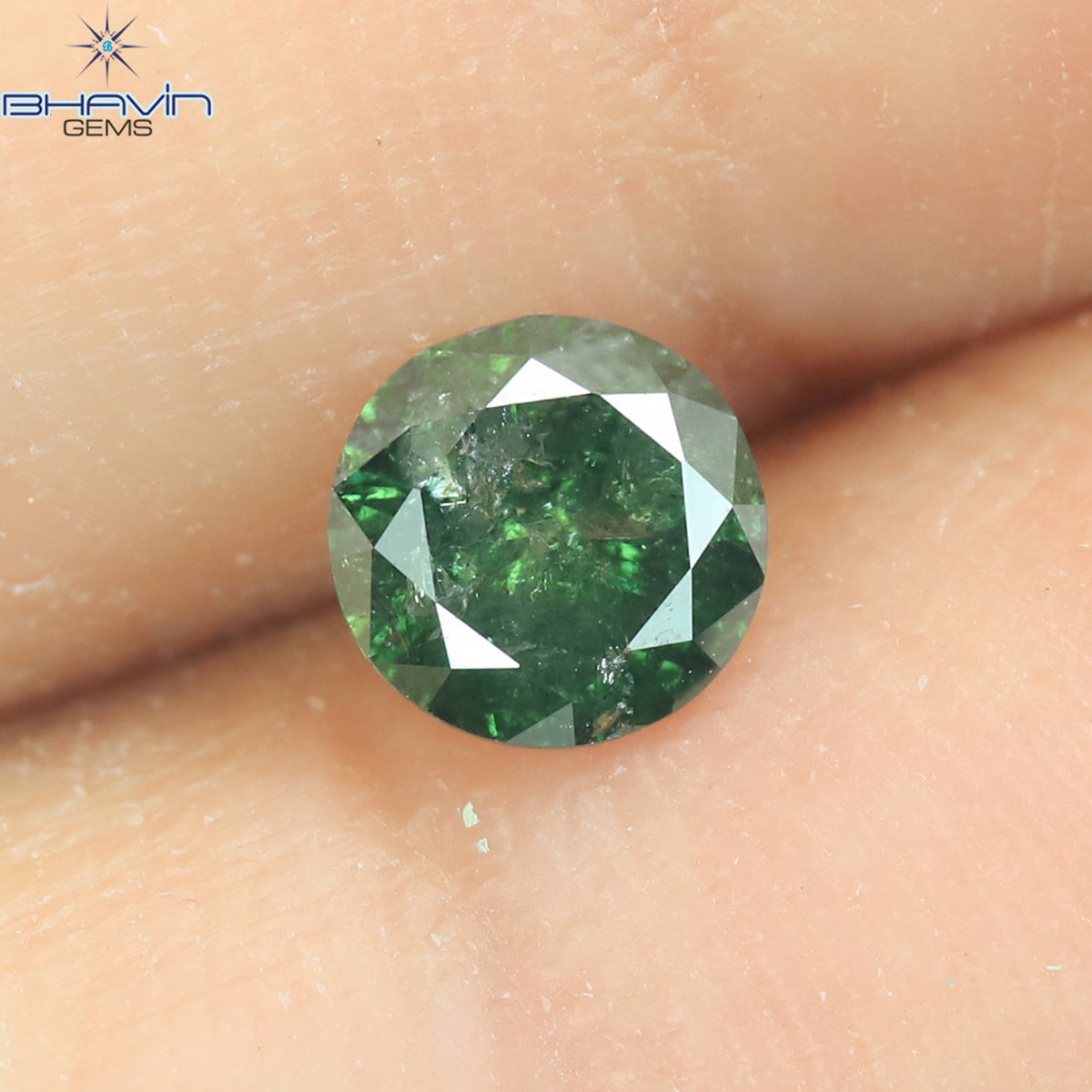 0.35 CT ラウンド ダイヤモンド 天然ダイヤモンド グリーン カラー I3 クラリティ (4.49 MM)