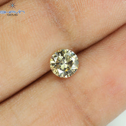 0.51 CT Round Shape Natural Loose Diamond Brown Color I1 Clarity (5.06 MM)