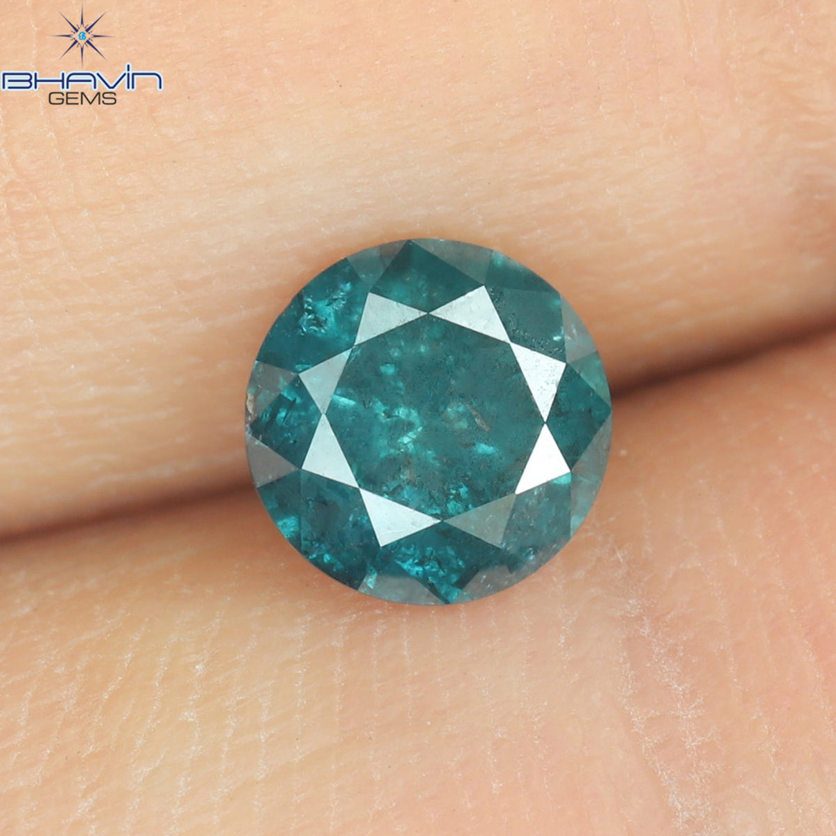 0.70 CT Natural Round Diamond Enhanced Blue Color Clarity I3 (5.67 MM)