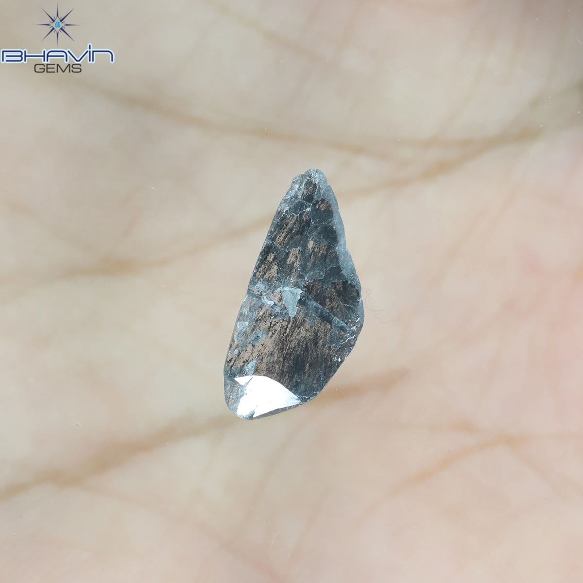 1.57 CT Slice Natural Diamond Salt And Pepper Color Clarity I3 (13.40 MM)