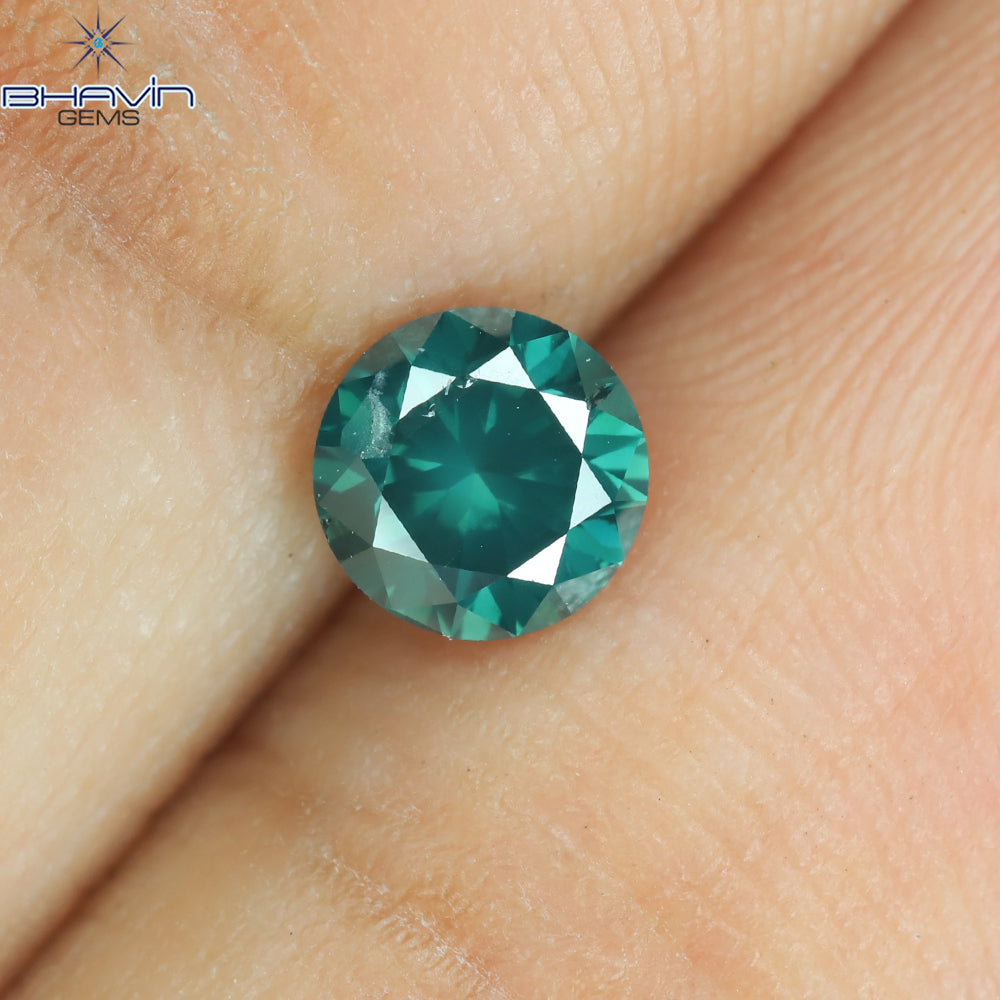 0.45 CT Natural Round Diamond Enhanced Blue Color Clarity SI2 (4.75 MM)