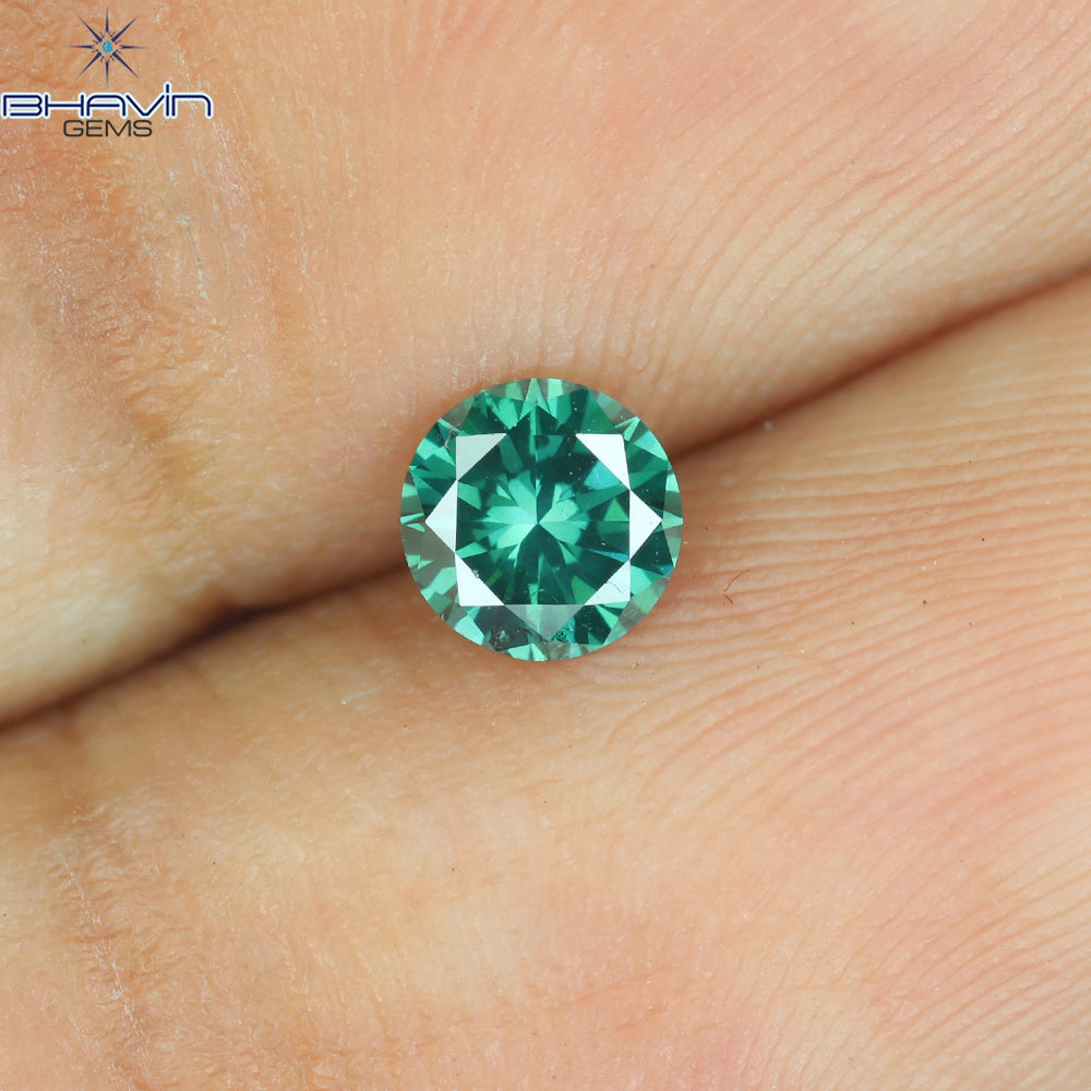 0.31 CT Natural Round Diamond Enhanced Blue Color Clarity SI1 (4.36 MM)