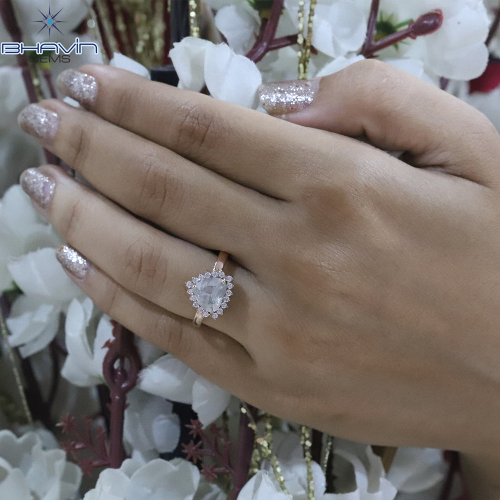 Gold Ring, Heart Diamond, Salt And Papper Diamond, Natural Diamond Ring, Engagement Ring, Wedding Ring, Diamond Ring