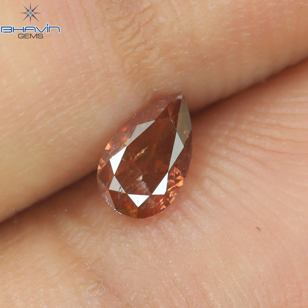 0.25 CT Pear Shape Natural Diamond Pink Color I1 Clarity (5.15 MM)