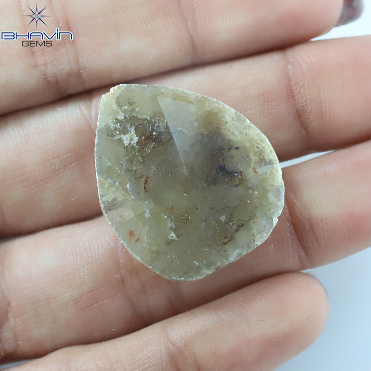 16.12 CT Natural Slice Diamond Salt And Pepper Color Clarity I3 (29.51 MM)
