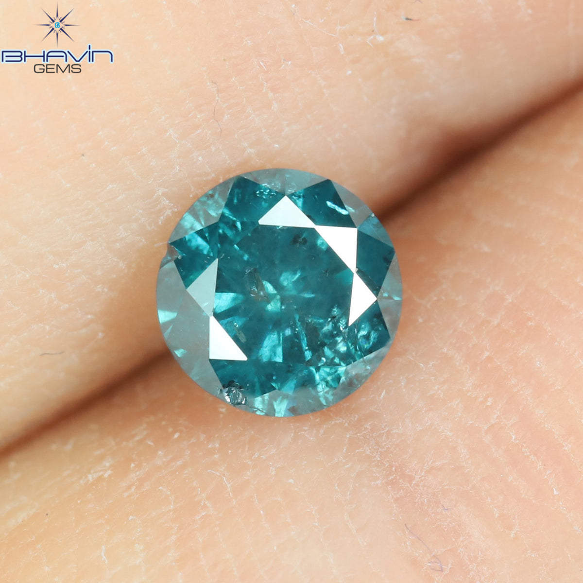 0.45 CT ラウンド ダイヤモンド ナチュラル ルース ダイヤモンド ブルー カラー I3 クラリティ (4.75 MM)