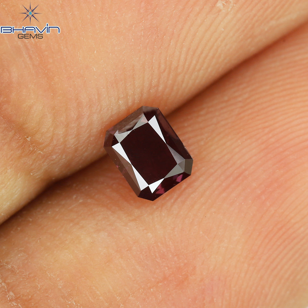 0.33 CT Natural Radiant Diamond Enhanced Pink Color Clarity SI2 (4.17 MM)