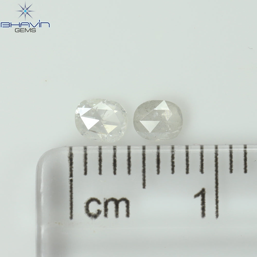 0.24 CT/2 ピース オーバル シェイプ ナチュラル ダイヤモンド ホワイト カラー I3 クラリティ (3.68 MM)
