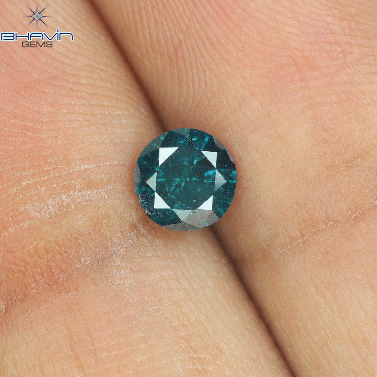0.54 CT Natural Round Diamond Enhanced Blue Color Clarity I3 (5.00 MM)