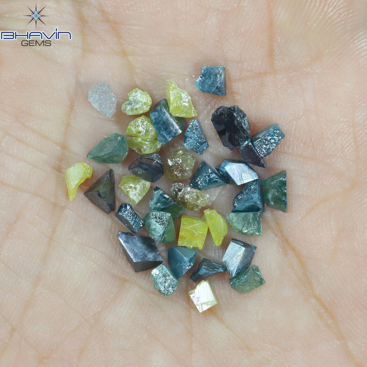 7.79 CT/38 Pcs Natural Rough Diamond Enhanced Mix Fancy Color Clarity I3 (3.89 MM)