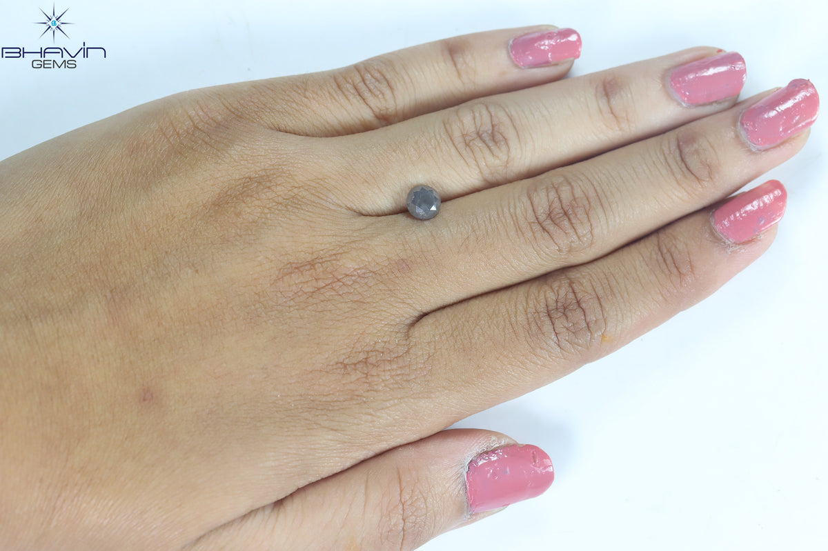 1.07 CT Natural Round Diamond Gray Color Clarity I3 (5.89 MM)