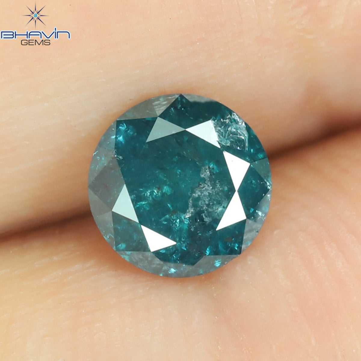 0.71 CT Natural Round Diamond Enhanced Blue Color Clarity I3 (5.65 MM)