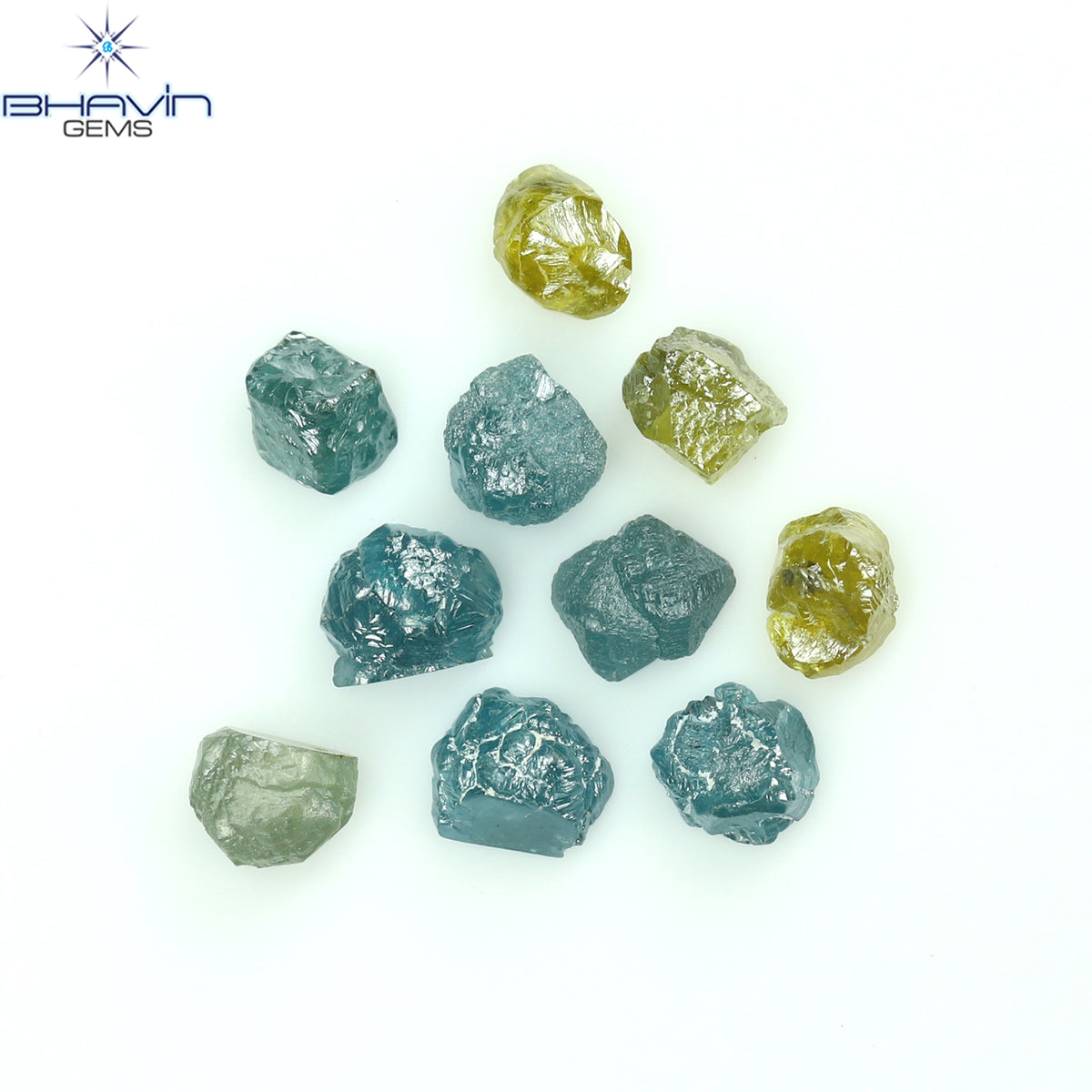 1.85 CT/10 Pcs Natural Rough Diamond Enhanced Mix Fancy Color Clarity I3 (4.00 MM)