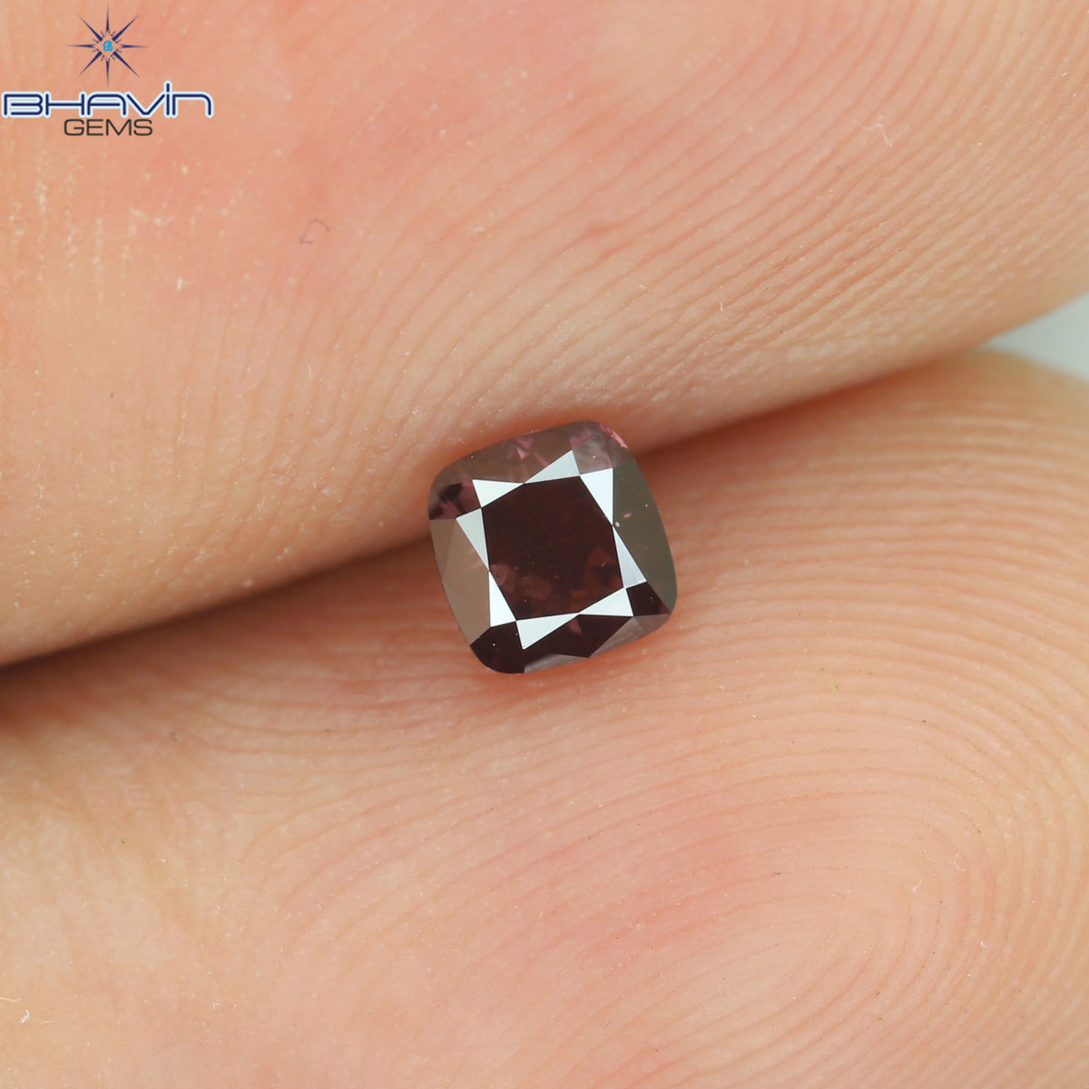 0.23 CT クッション シェイプ ナチュラル ルース ダイヤモンド 強化ピンク色 VS1 クラリティ (3.37 MM)