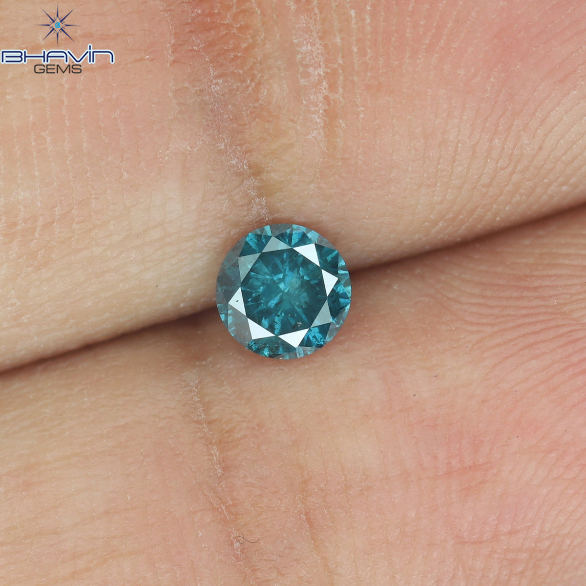 0.28 CT Natural Round Diamond Enhanced Blue Color Clarity I3 (4.15 MM)