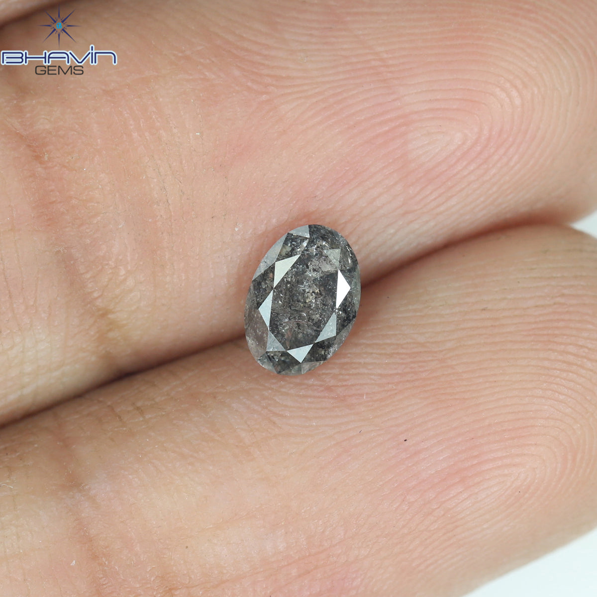 0.50 CT Natural Oval Diamond Salt And Pepper Color Clarity I3 (5.86 MM)