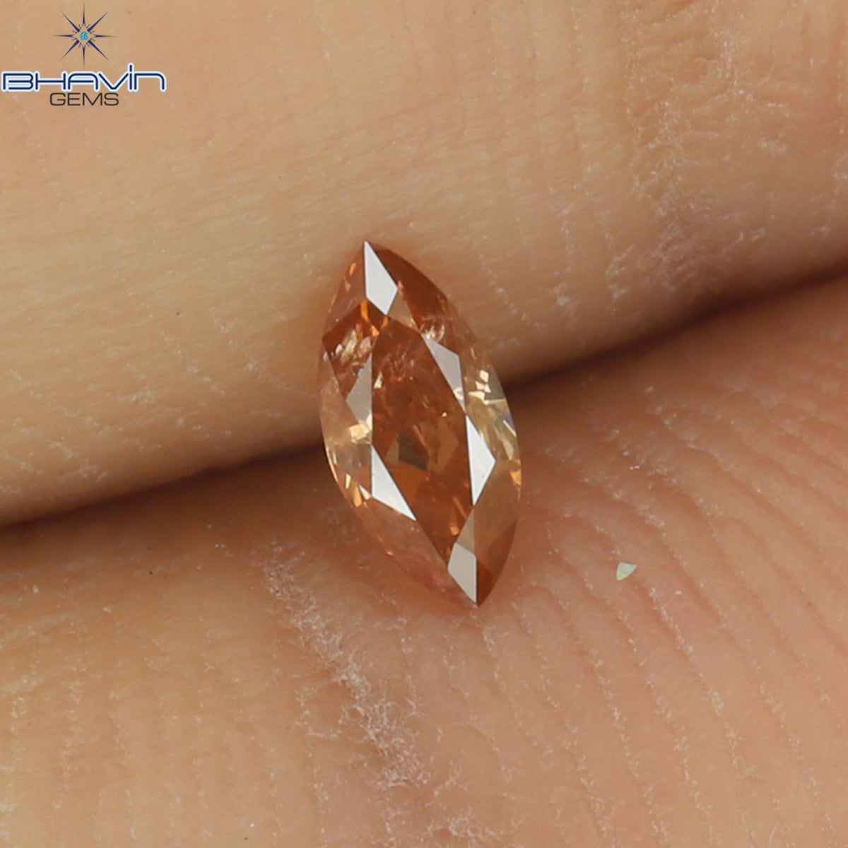 0.13 CT マーキス シェイプ ナチュラル ダイヤモンド ピンク カラー I1 クラリティ (5.05 MM)