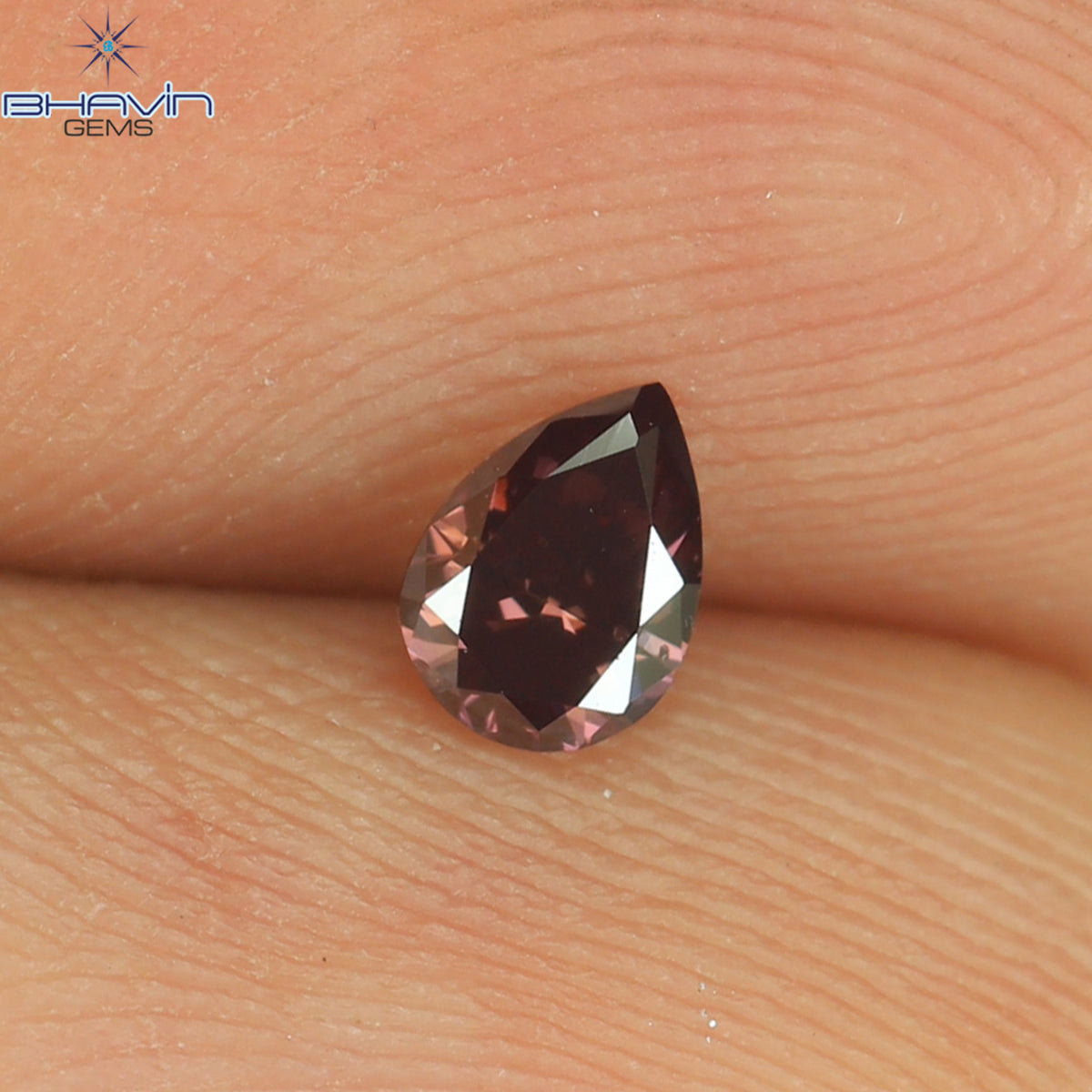 0.17 CT Natural Pear Diamond Enhanced Pink Color Clarity VS2 (4.04 MM)