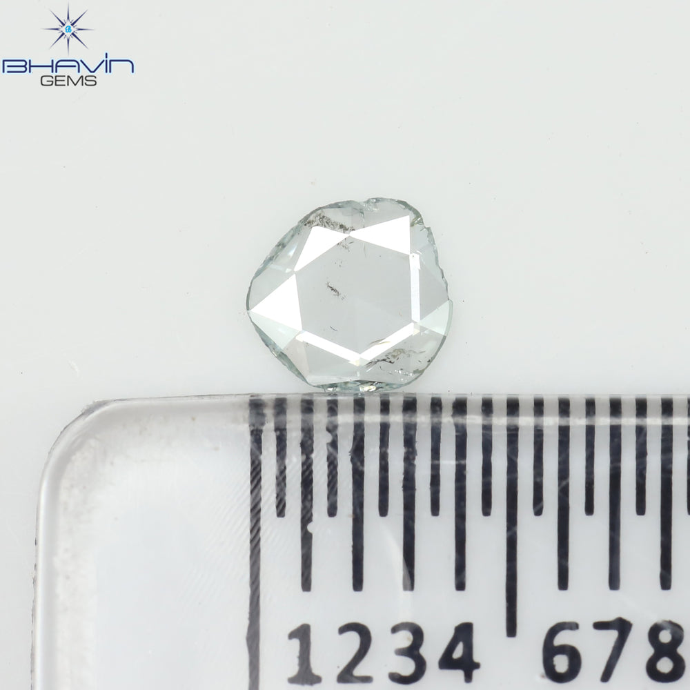 0.09 CT Round Rose Cut Shape Natural Diamond Greenish Blue Color SI1 Clarity (4.00 MM)