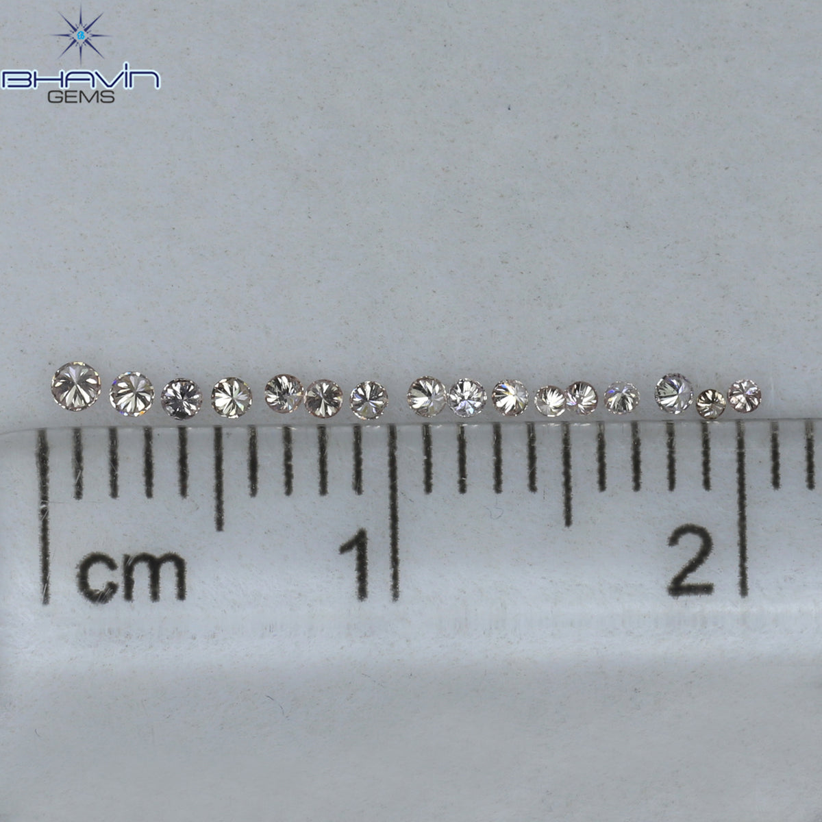 0.09 CT/16 Pcs Natural Round Diamond Brown Pink (Argyle) Color Clarity VS2 (1.40 MM)