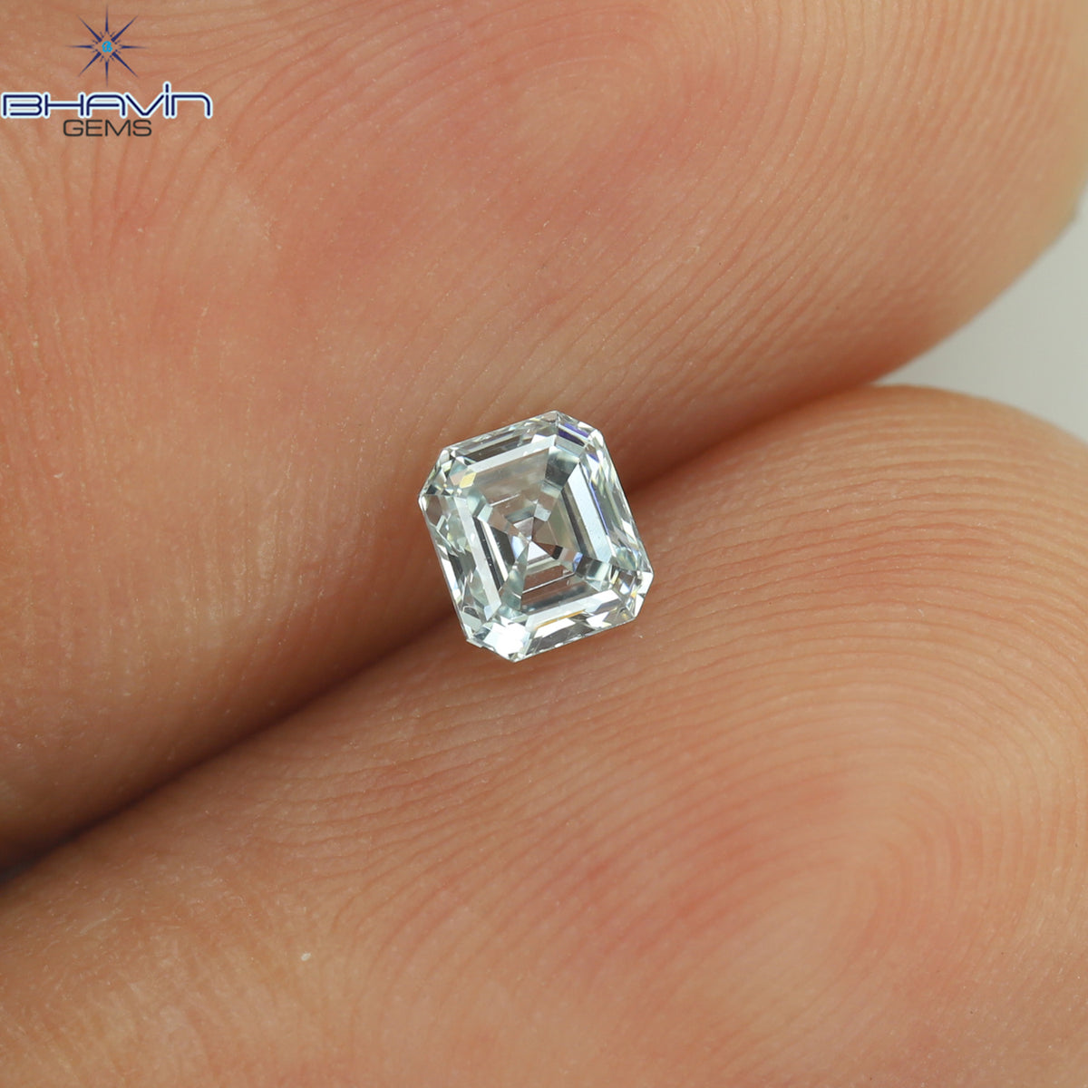 0.23 CT アッシャー シェイプ ナチュラル ダイヤモンド グリーンがかったブルー カラー VS1 クラリティ (3.68 MM)
