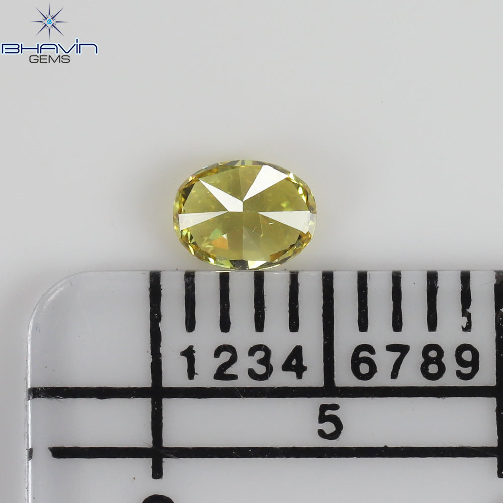 0.20 CT オーバルシェイプ ナチュラル ダイヤモンド イエロー カラー VS1 クラリティ (4.15 MM)