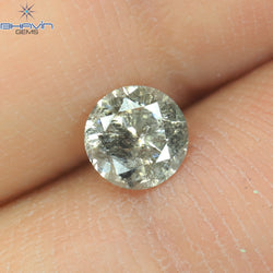 0.41 CT Round Shape Natural Loose Diamond Salt And Pepper Color I3 Clarity (4.77 MM)