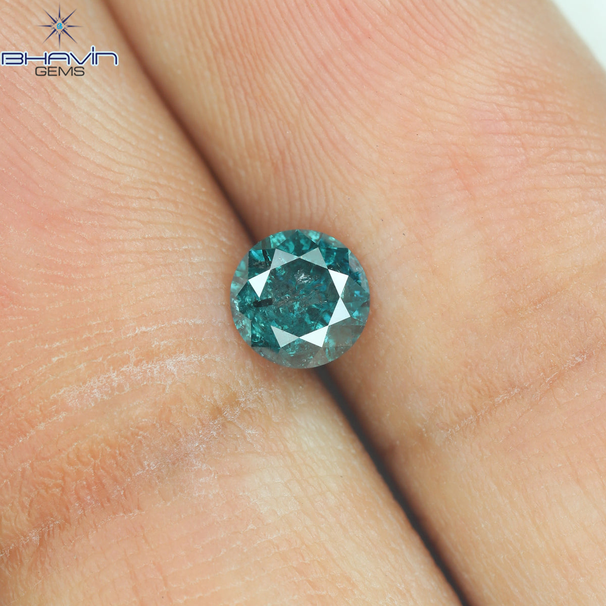 0.40 CT Natural Round Diamond Enhanced Blue Color Clarity I3 (4.67 MM)