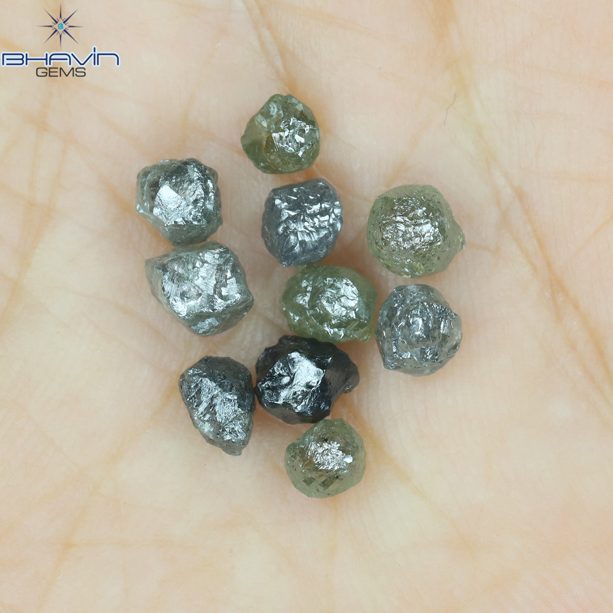 5.29 CT/10 Pcs Natural Rough Diamond Grey Color Clarity I3 (4.14 MM)