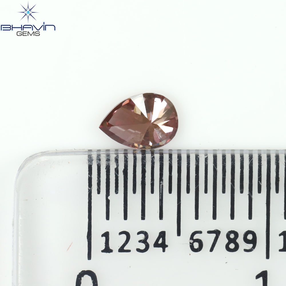 0.19 CT ペアシェイプ ナチュラル ダイヤモンド ピンク色 VS2 クラリティ (4.46 MM)