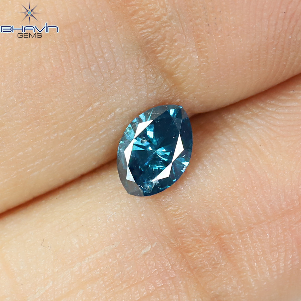 0.47 CT マーキス ダイヤモンド ブルー ダイヤモンド I3 クラリティ (6.23 MM)
