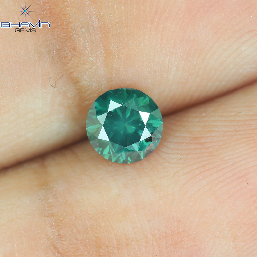 0.50 CT Natural Round Diamond Enhanced Blue Color Clarity SI1 (4.92 MM)