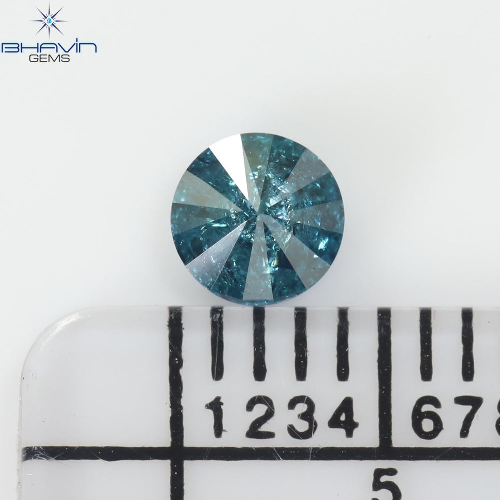 0.29 CT ラウンド ダイヤモンド ナチュラル ルース ダイヤモンド ブルー カラー I3 クラリティ (4.13 MM)