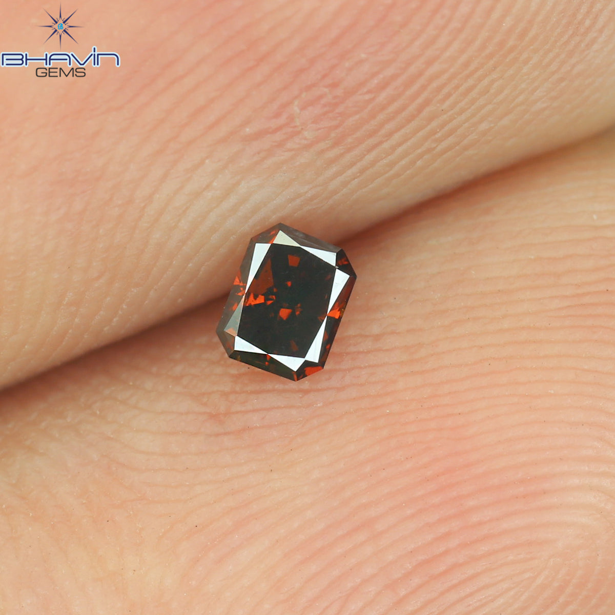 0.12 CT ラディアント ダイヤモンド コニャック カラー ナチュラル ダイヤモンド クラリティ VS2 (3.11 MM)