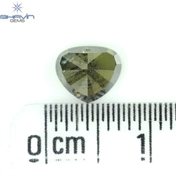 1.06 CT ハートシェイプ 天然ダイヤモンド 強化グリーン カラー I2 クラリティ (5.48 MM)